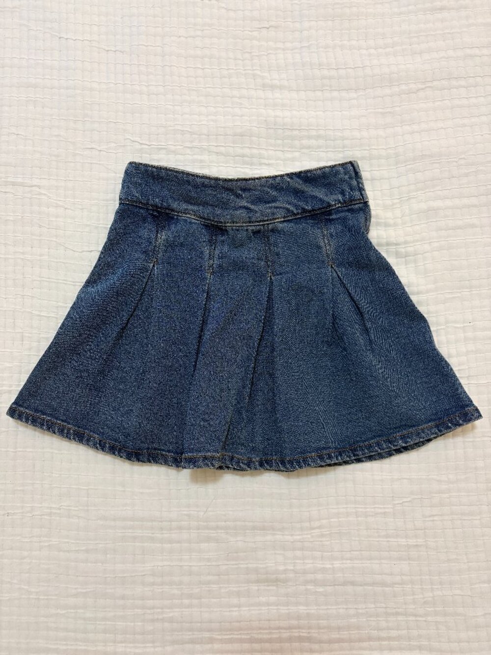 New GB Girls Skirt 6 Denim Dark Wash Blue A-Line Pleated Jean